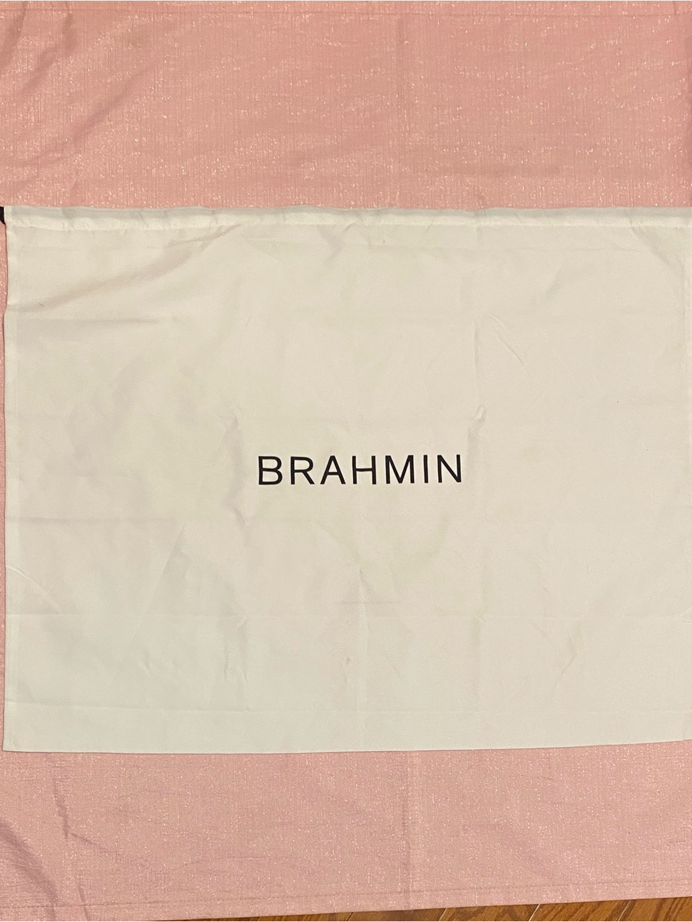 Brahmin White Dust Bag with Black Logo